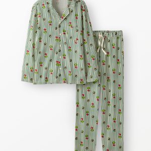Adult Dr. Seuss Grinch Long Sleeve HannaSoft? Pajama Set