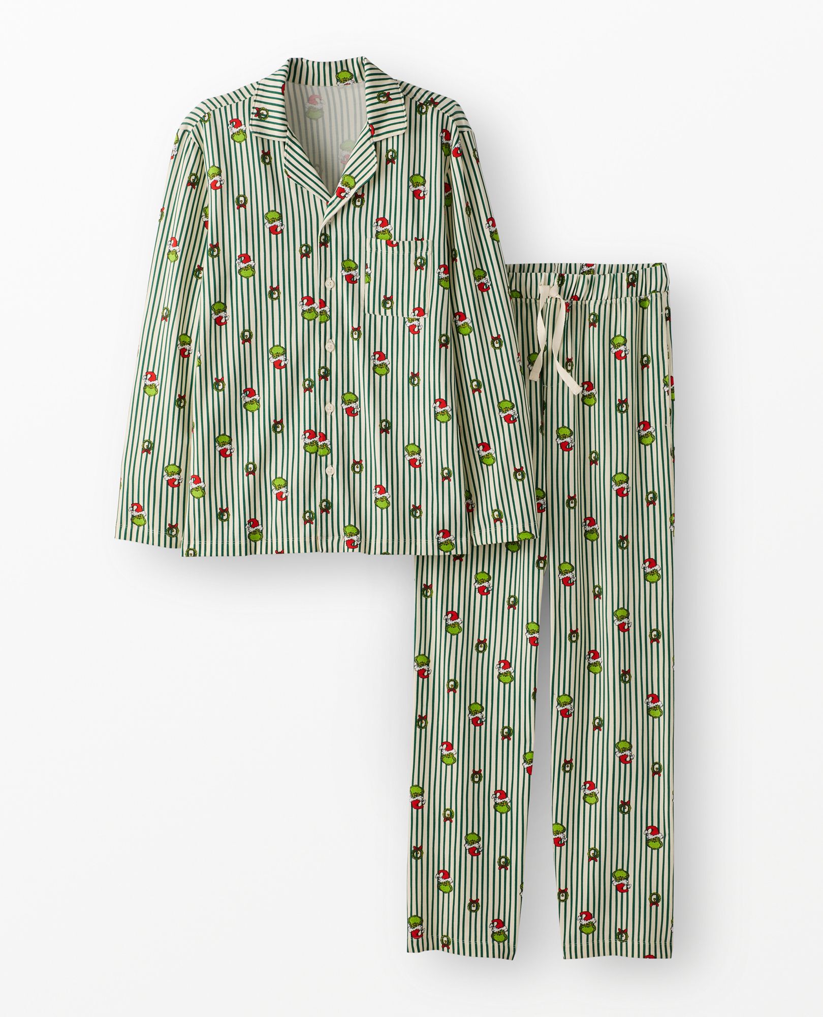 Adult Dr. Seuss Grinch Long Sleeve HannaSoft? Pajama Set