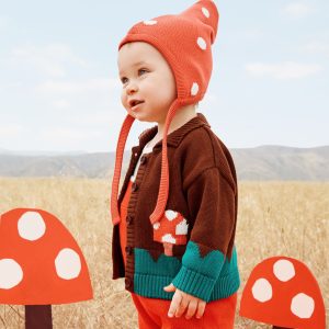 Baby Mushroom Cardigan & Hat Set