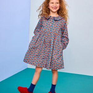 Collared Twill Dress with Pockets