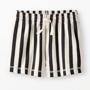 French Terry Striped Midi Shorts
