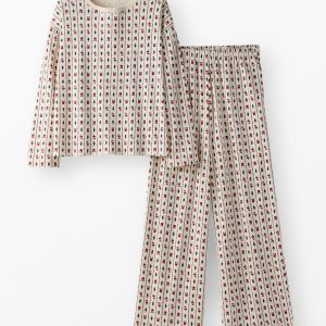 Women's Holiday Wide Leg Pajama Set