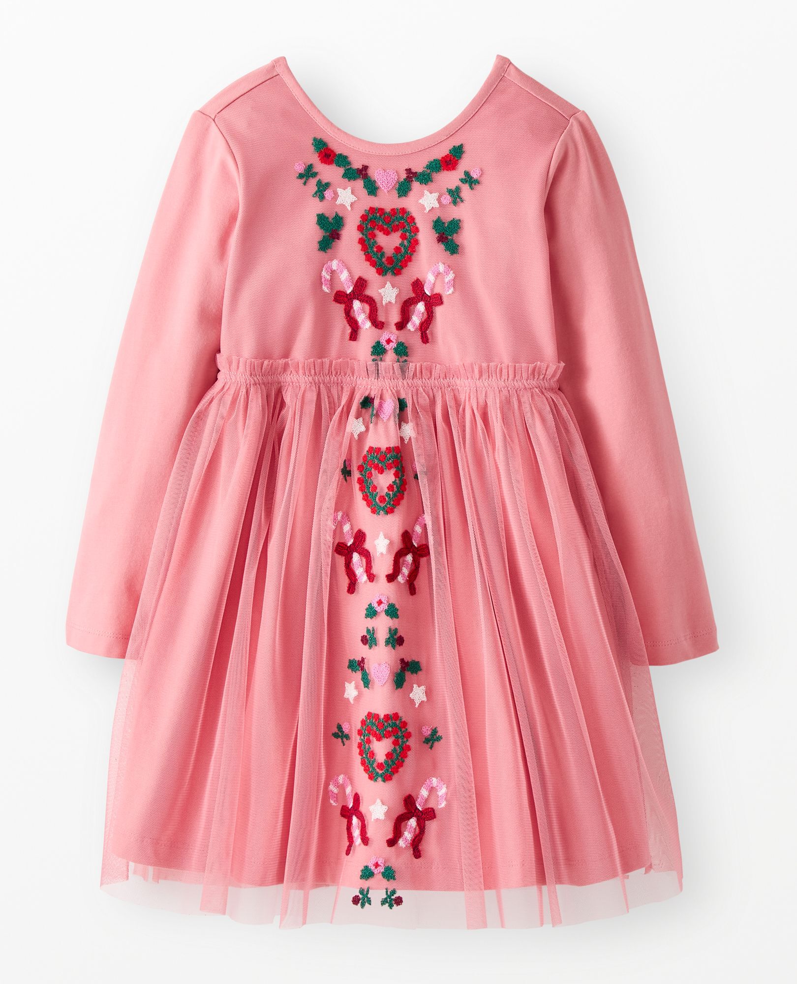 Long Sleeve Tulle Embroidered Dress - Image 7