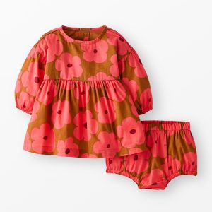 Baby Long Sleeve Twill Dress & Bloomers Set