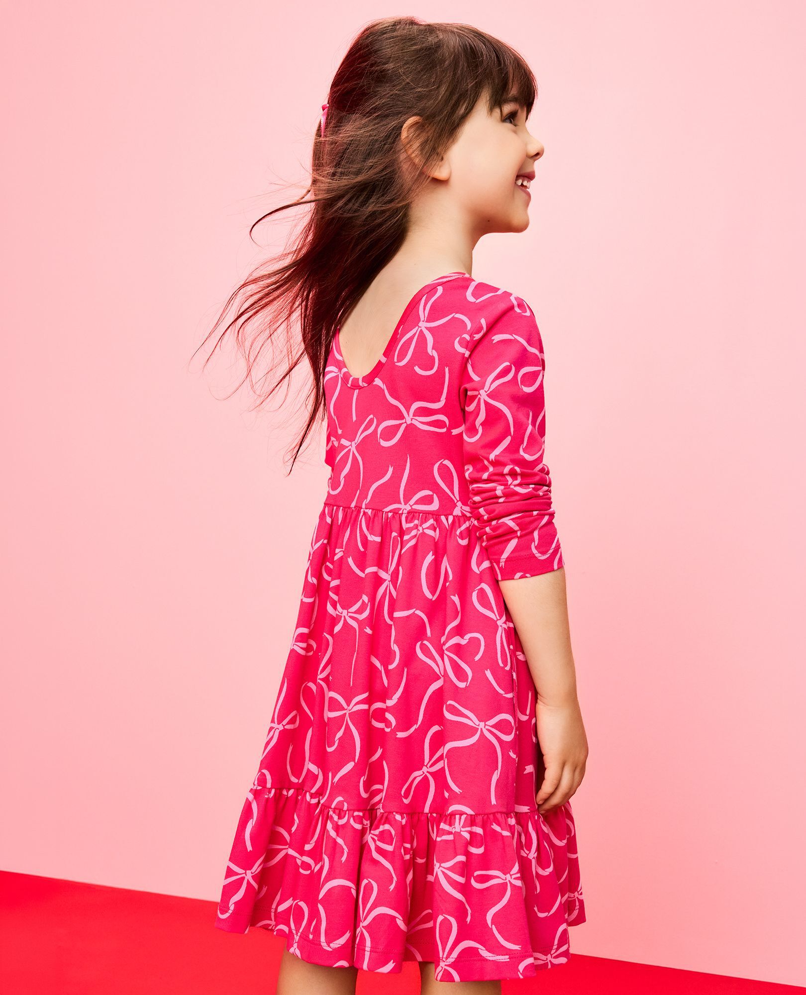 Long Sleeve Ruffle Skater Dress with Pockets - Image 14