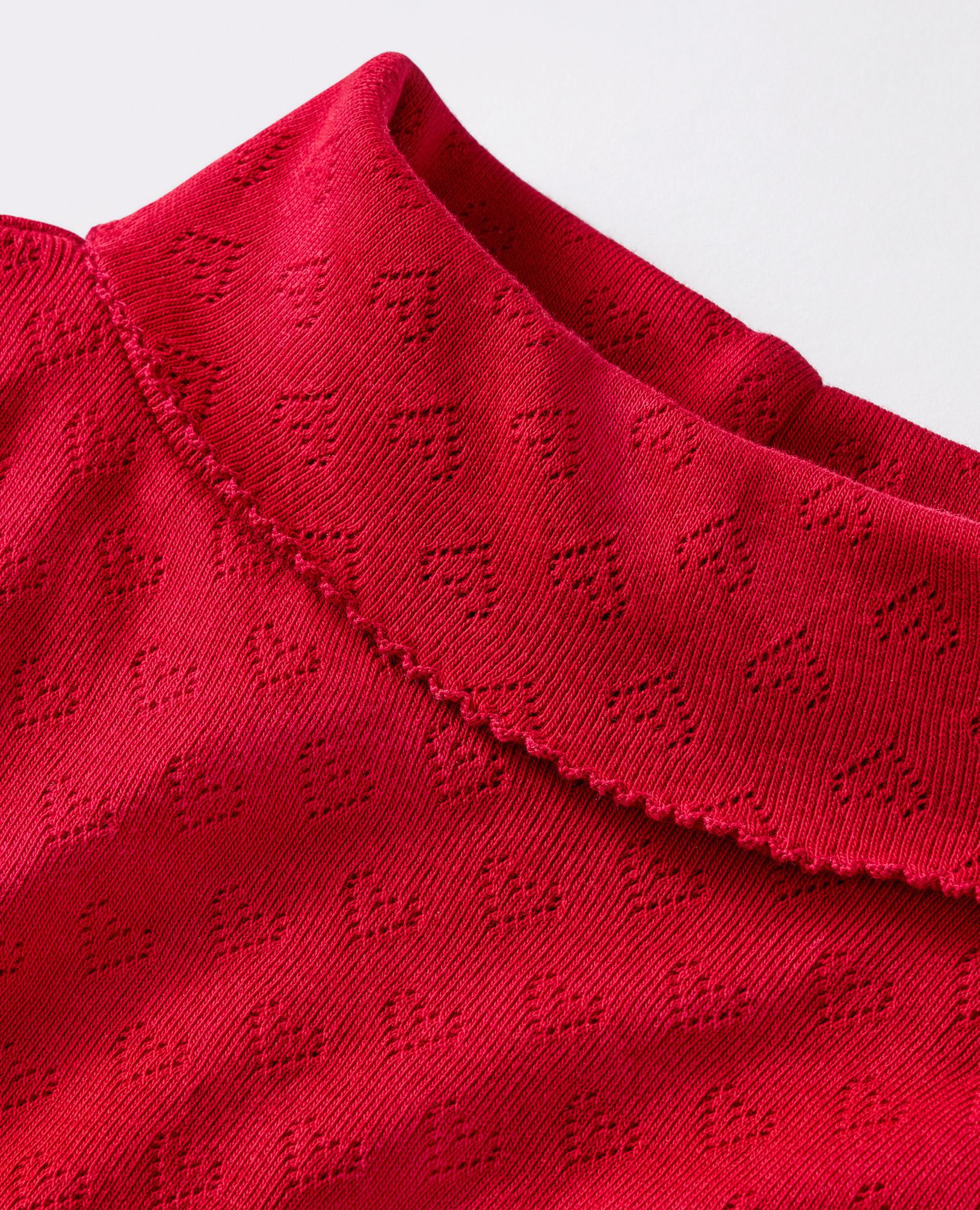 Long Sleeve Pointelle Heart Turtleneck Top - Image 2