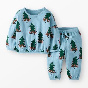 Baby Holiday Long Sleeve Waffle Top & Pants Set