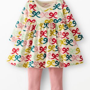 Baby Holiday Long Sleeve Everywhere Dress & Leggings Set