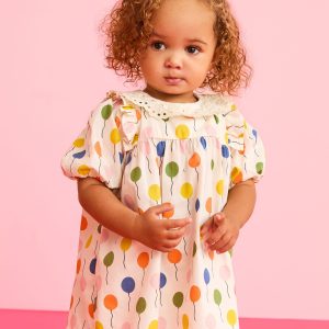 Baby Balloon Sleeve Poplin Dress & Bloomers Set
