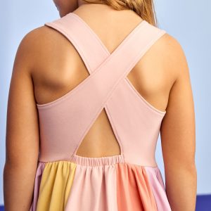Rainbow Skirt Skater Dress with Pockets
