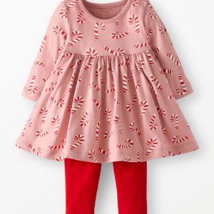 Baby Holiday Long Sleeve Everywhere Dress & Leggings Set