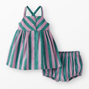 Baby Sleeveless Linen Dress & Bloomers Set