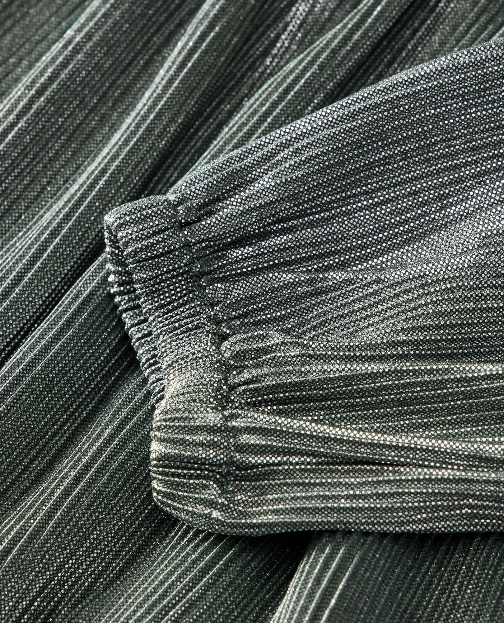 Long Sleeve Metallic Tiered Dress - Image 4