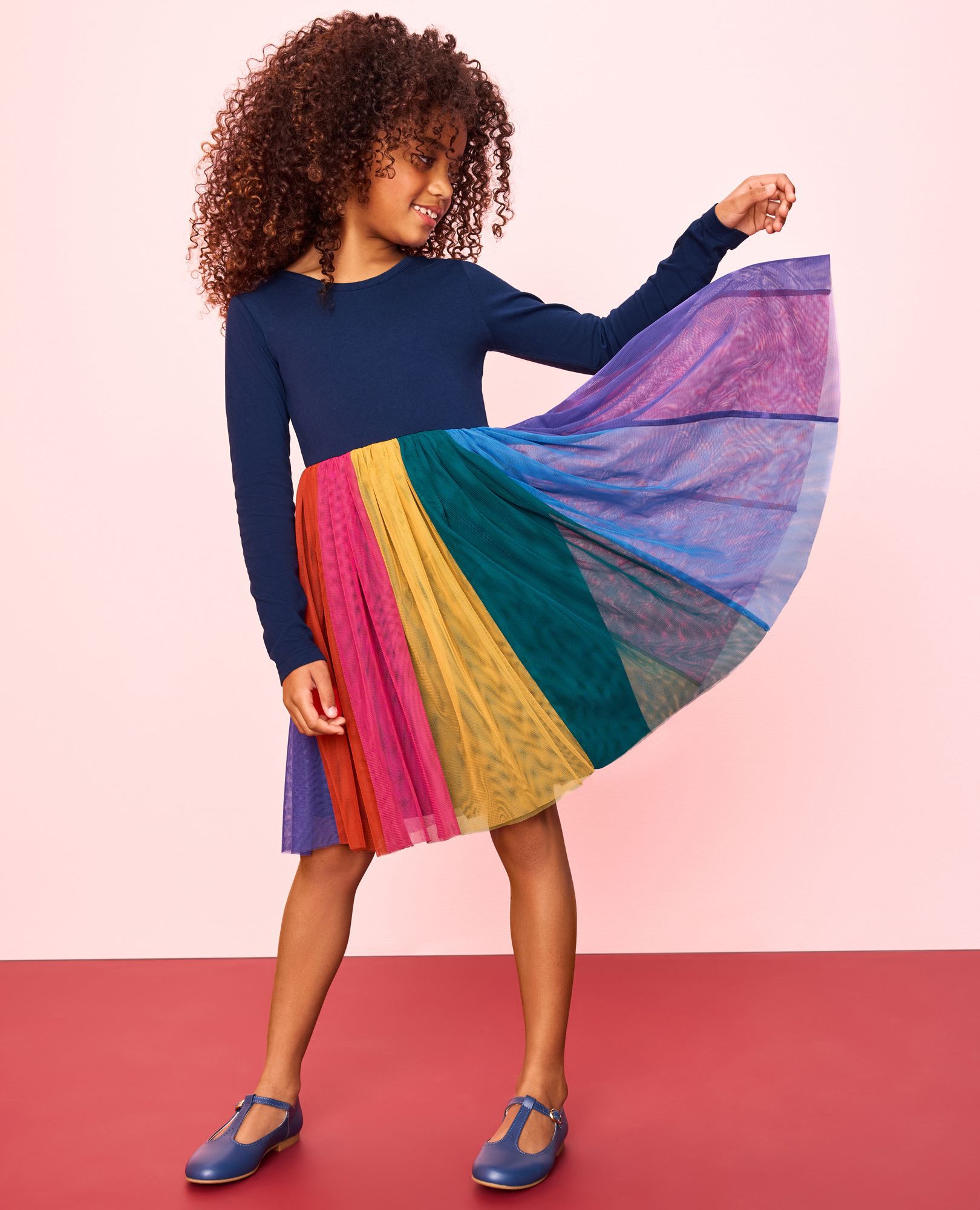 Long Sleeve Tulle Rainbow Dress - Image 14