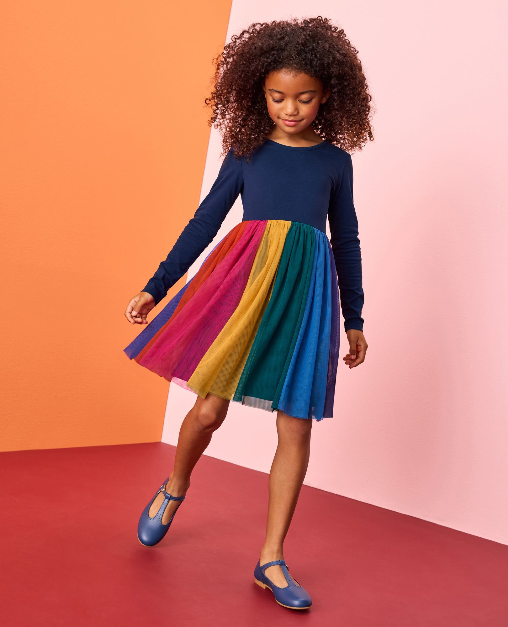 Long Sleeve Tulle Rainbow Dress - Image 13