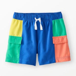 Colorblock Cargo Swim Trunks