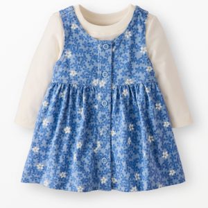 Baby Long Sleeve T-Shirt & Jumper Dress Set