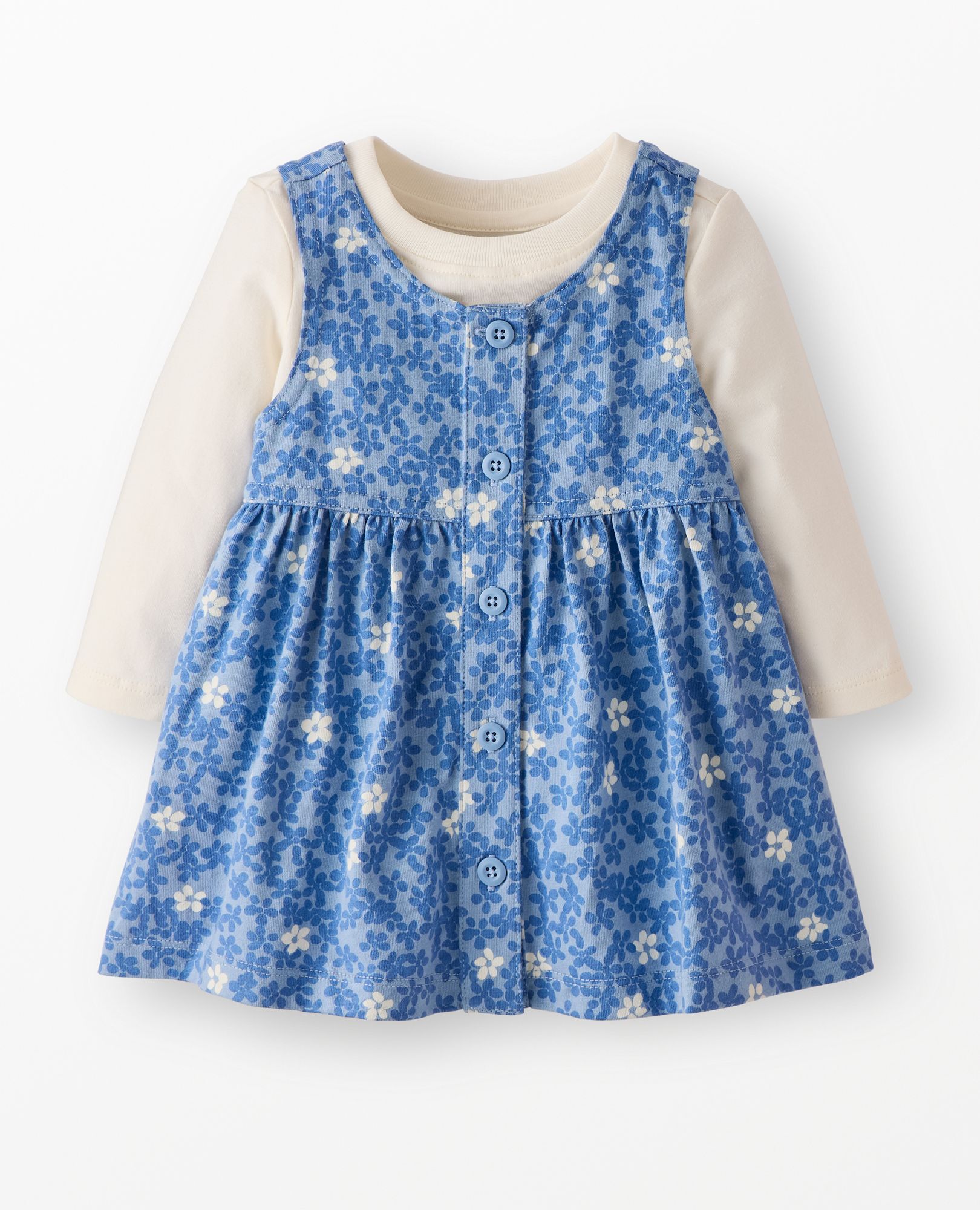 Baby Long Sleeve T-Shirt & Jumper Dress Set
