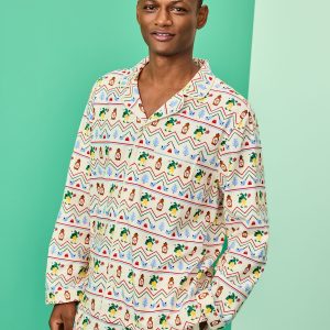 Adult Elf? Flannel Pajama Top