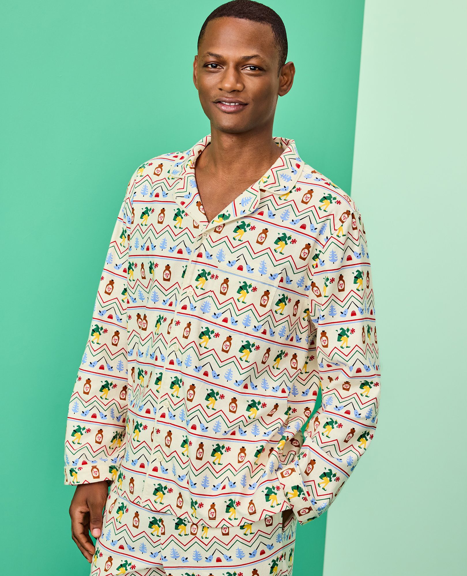 Adult Elf? Flannel Pajama Top