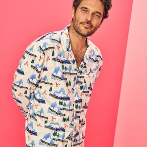 Adult The Polar Express Flannel Pajama Top