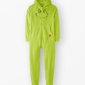 Adult Dr. Seuss Grinch Costume Fleece Jumpsuit