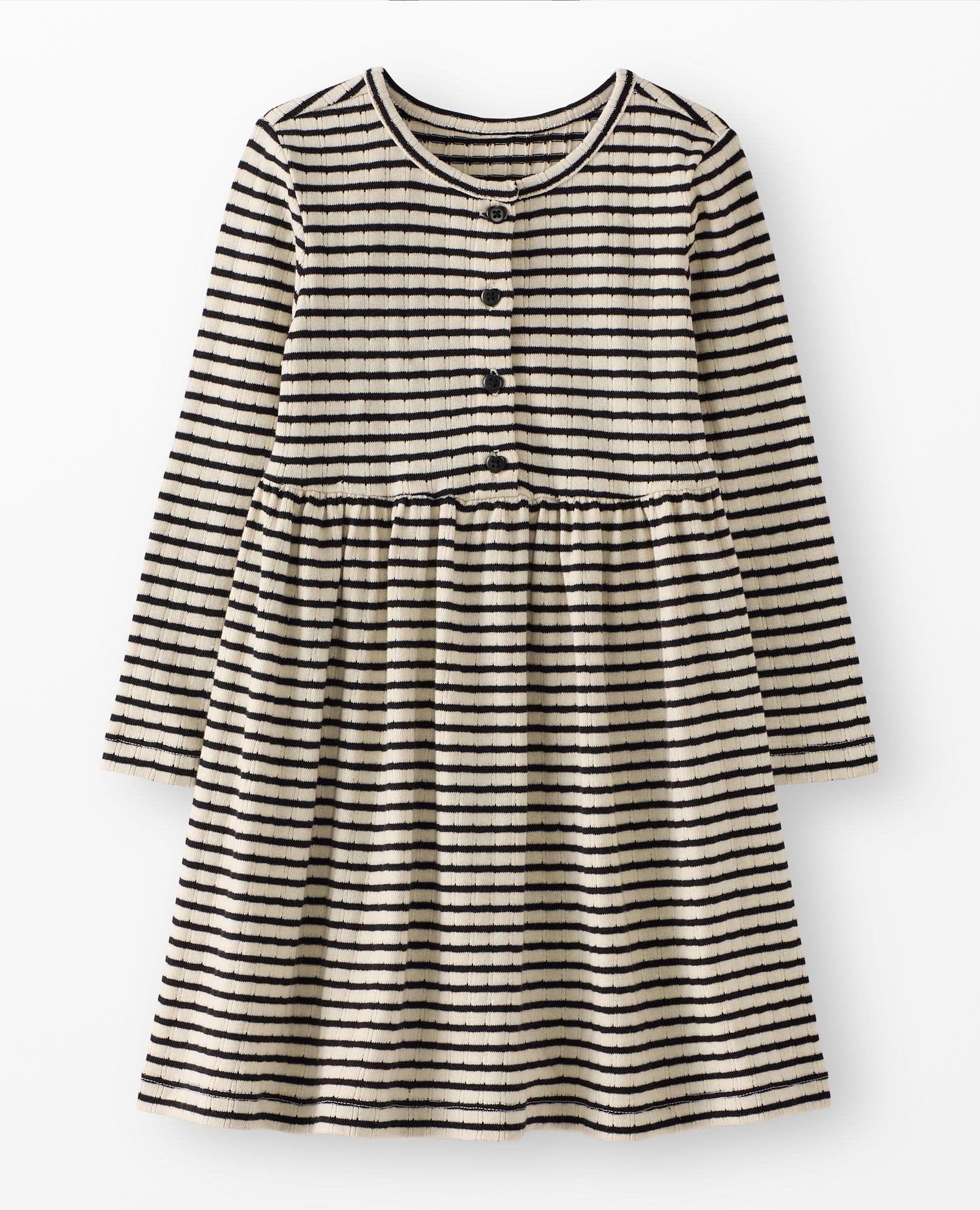 Long Sleeve Pointelle Henley Dress - Image 3
