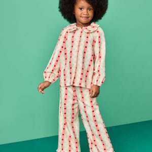 Holiday Flannel Ruffle Pajama Set
