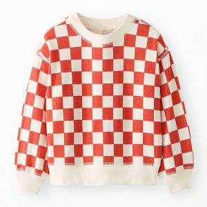 Checkered Waffle Crewneck