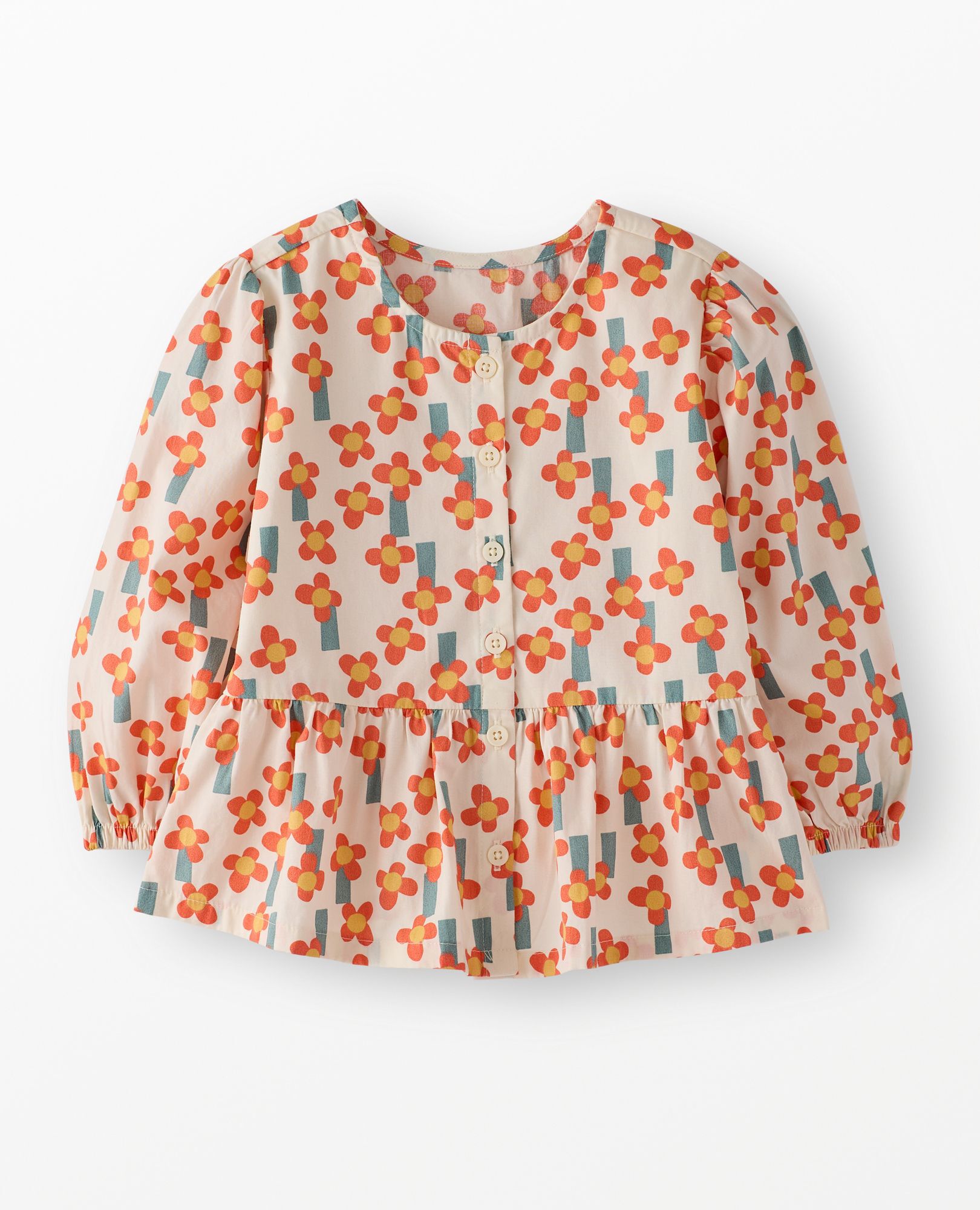 Long Sleeve Poplin Peplum Shirt - Image 6