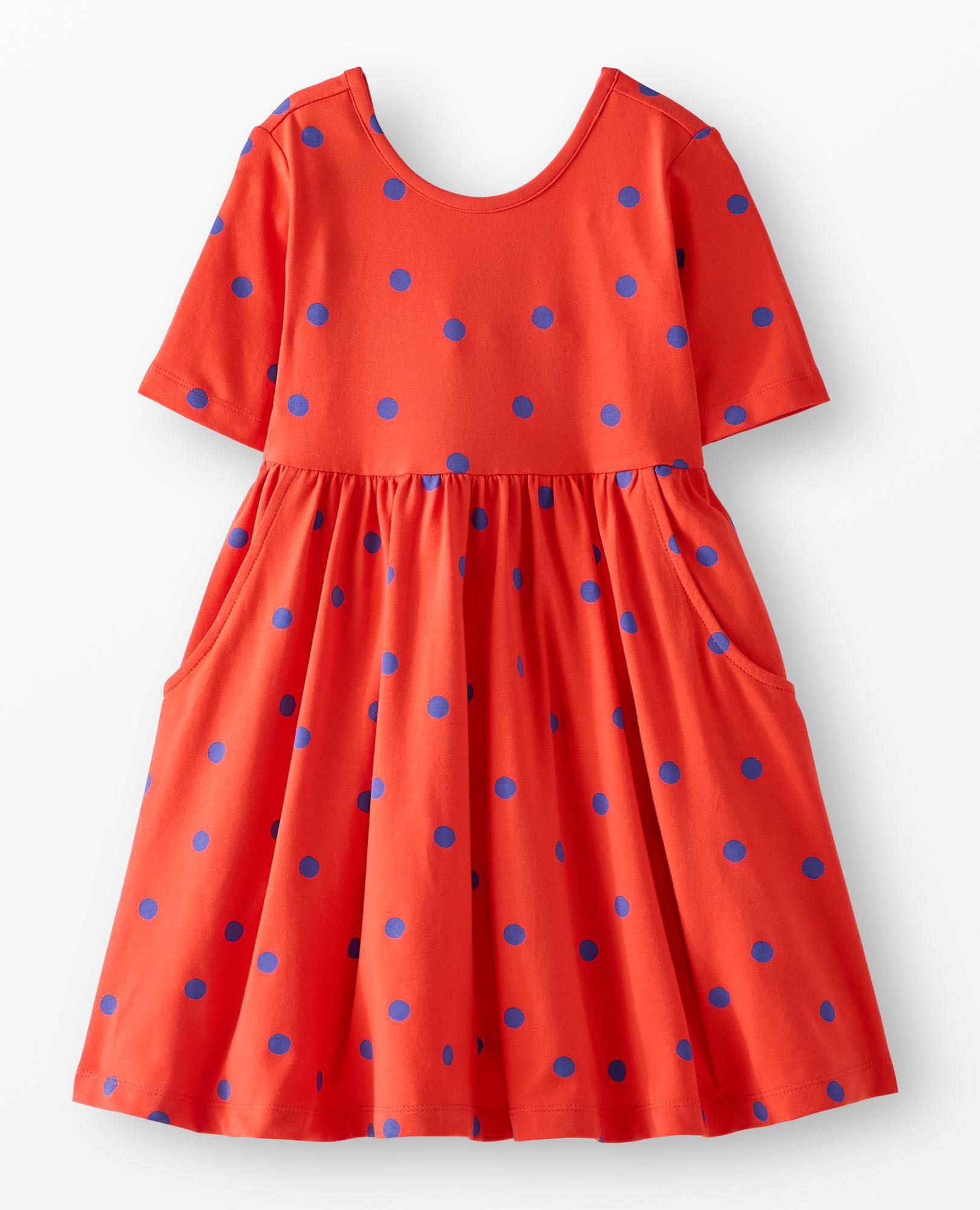 Elbow Sleeve Skater Dress with Pockets - Image 11