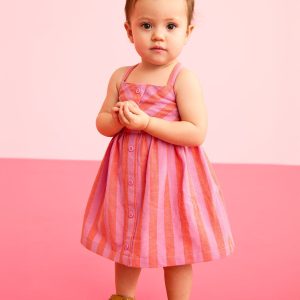 Baby Sleeveless Linen Dress & Bloomers Set