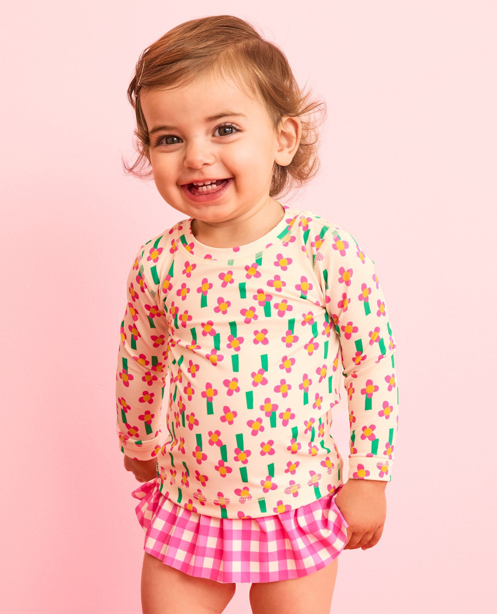 Baby Rashguard & Skirted Bikini Bottom Set