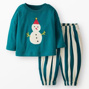 Baby Holiday Long Sleeve Graphic T-Shirt & Pants Set