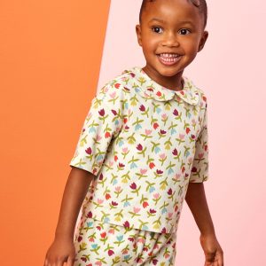 Elbow-Sleeve Collared T-Shirt