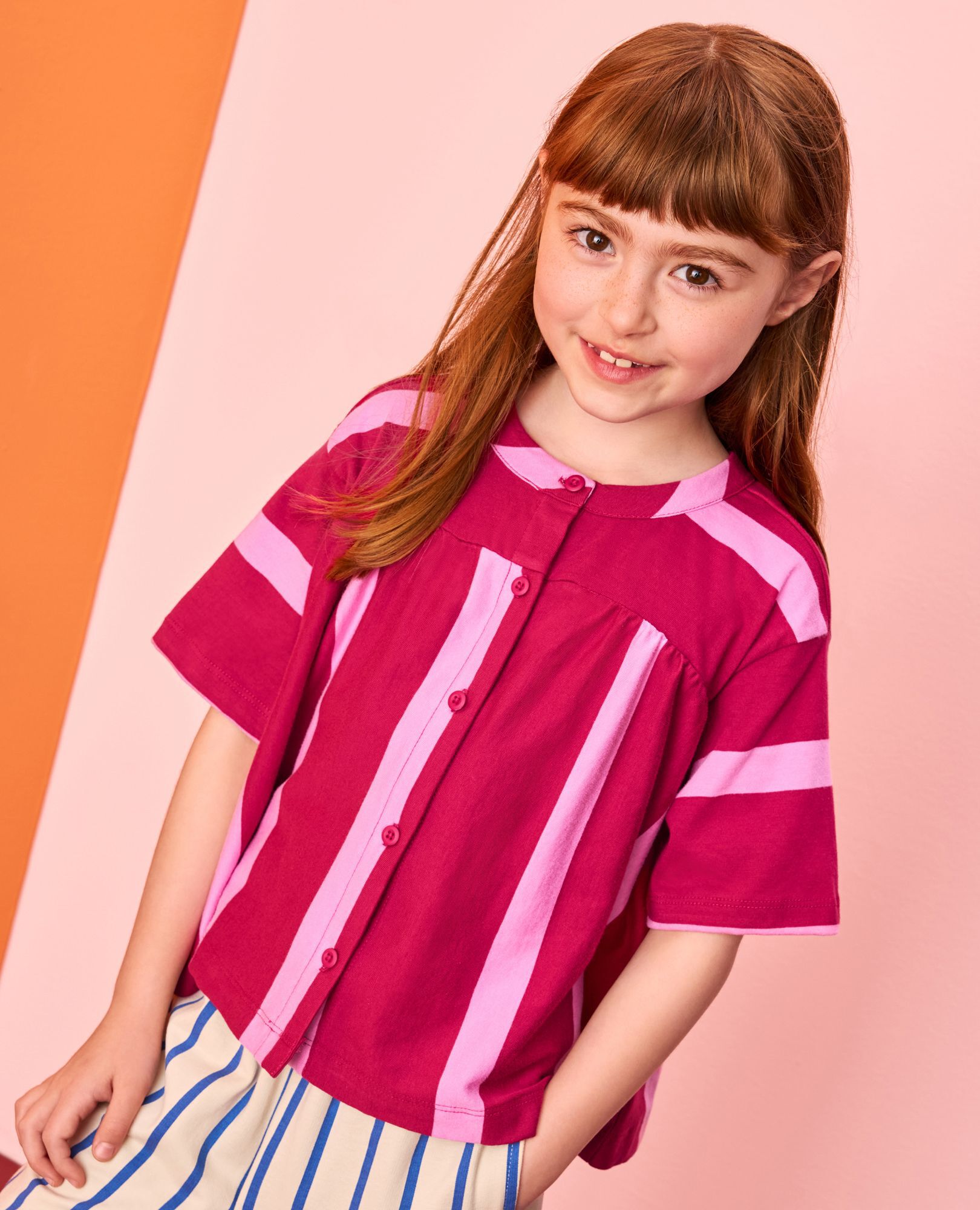 Striped Button Front Shirt - Image 2