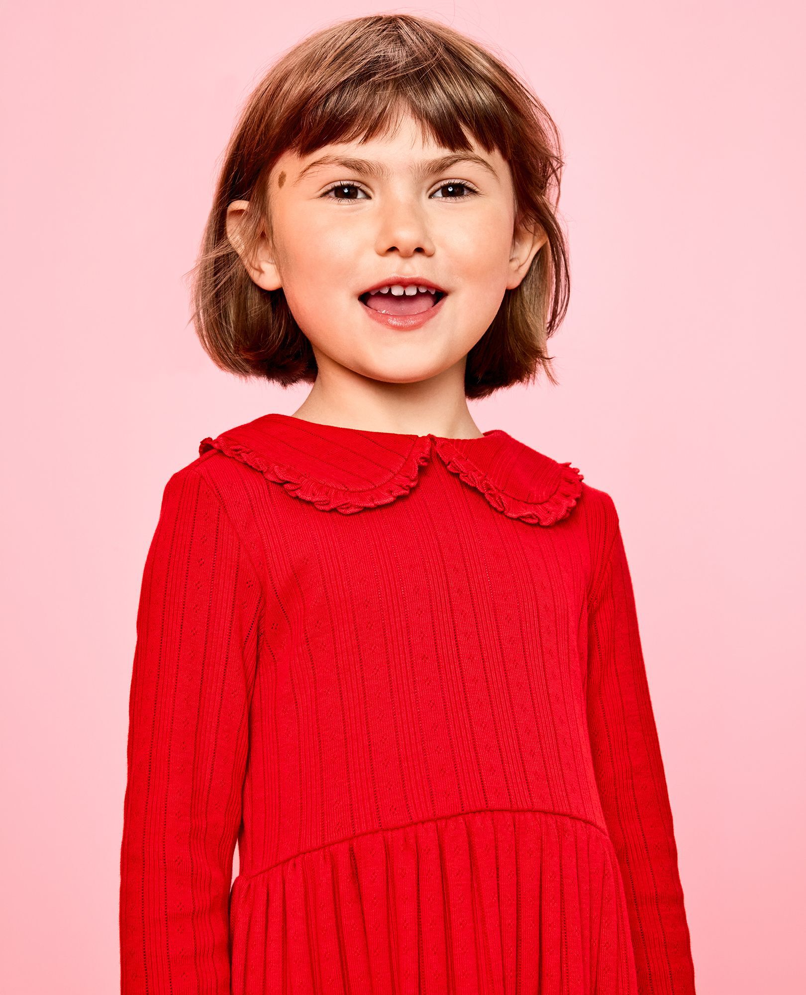 Long Sleeve Collared Pointelle Dress with Pockets - Image 7