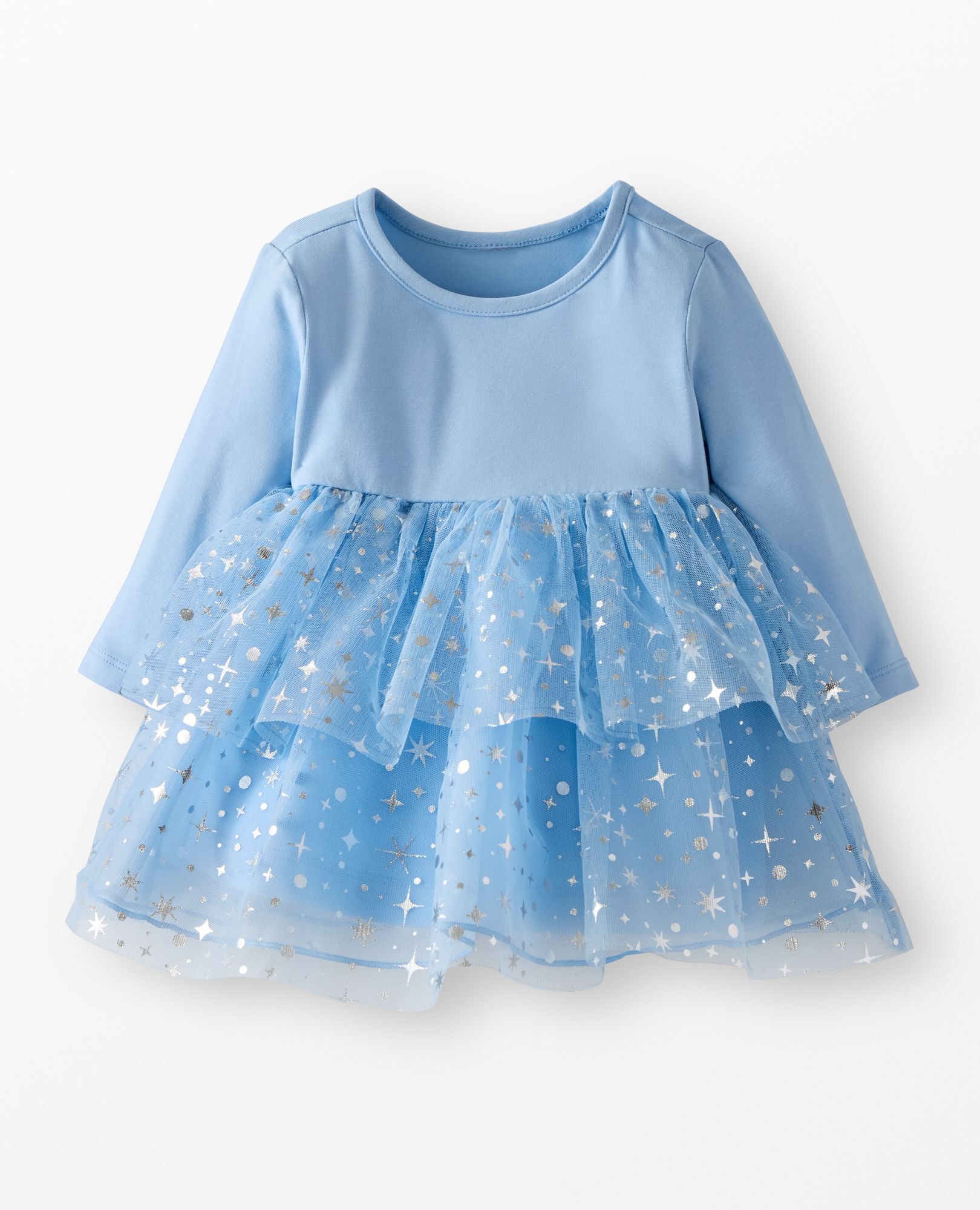 Baby Long Sleeve Tulle Shimmer Dress