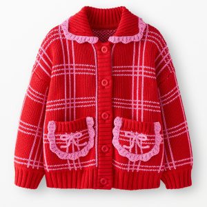 Collared Bow Pocket Cardigan