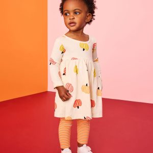 Baby Halloween Long Sleeve Pocket Dress & Leggings Set