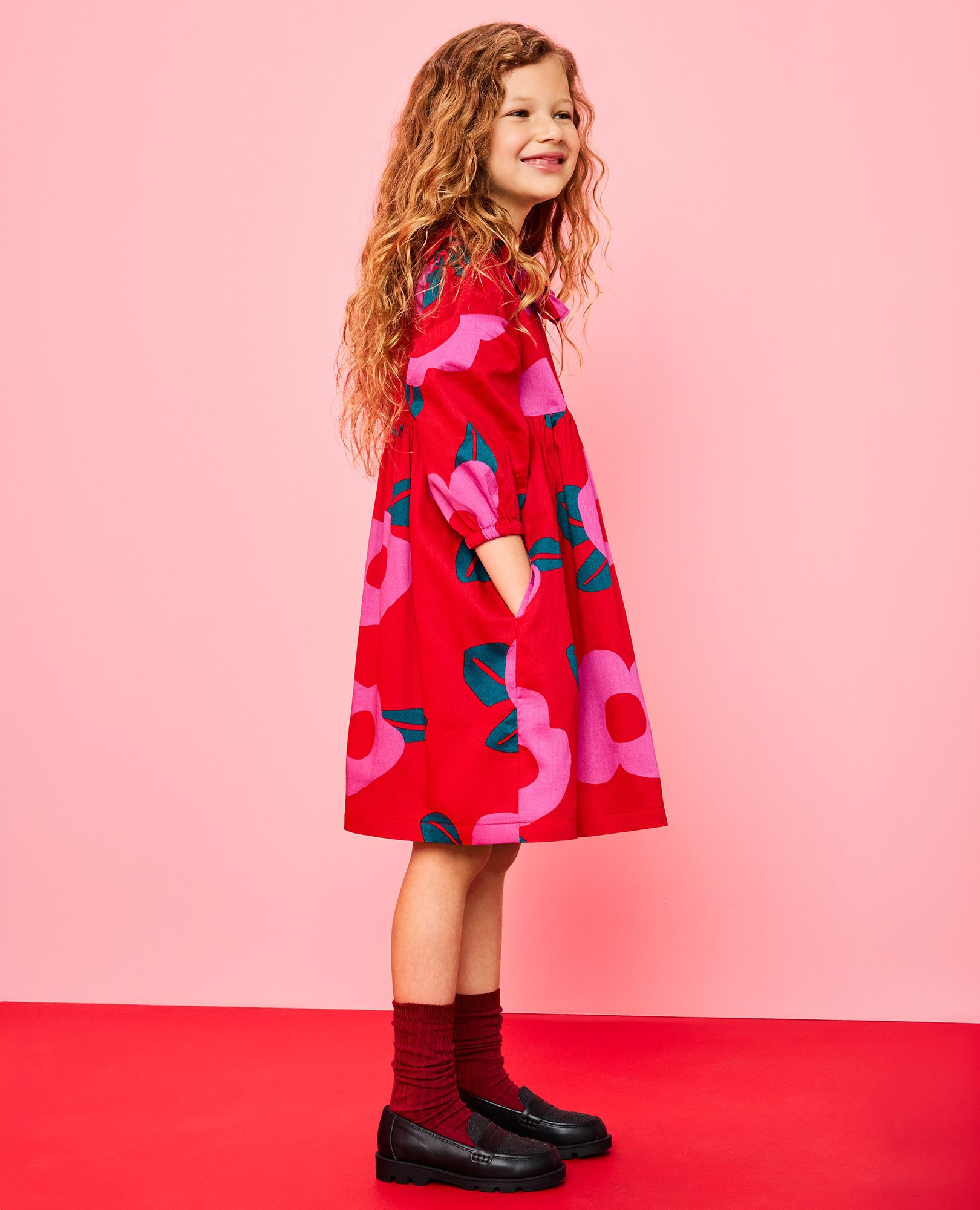 Long Sleeve Twill Collared Dress with Pockets - Image 6