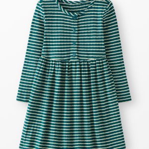 Long Sleeve Pointelle Henley Dress