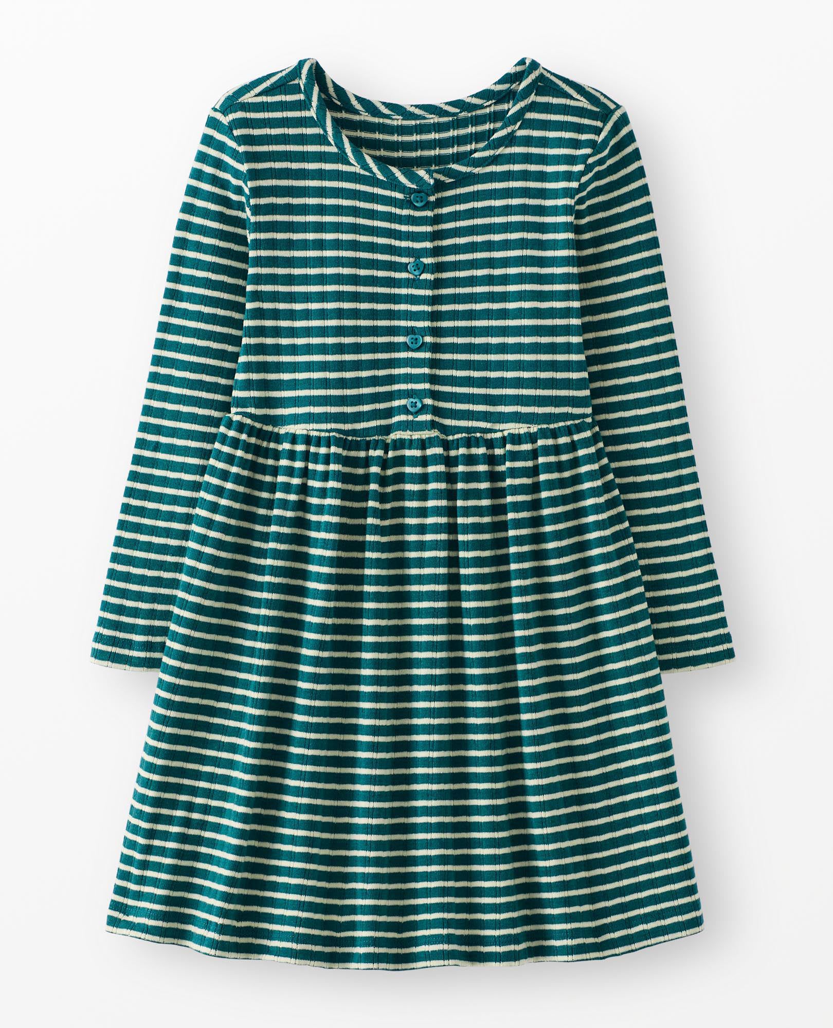 Long Sleeve Pointelle Henley Dress