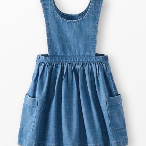 Denim Pinafore Dress with Pockets