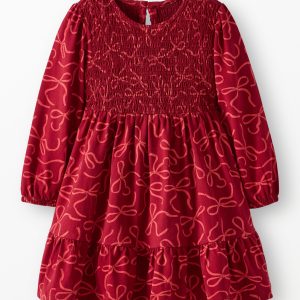 Long Sleeve Smocked Tiered Dress with Pockets