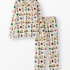 Adult Peanuts Holiday Flannel Pajama Top