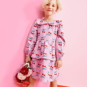 Long Sleeve Poplin Bow Collar Dress