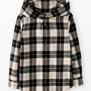 Flannel Hooded Button Up Shirt