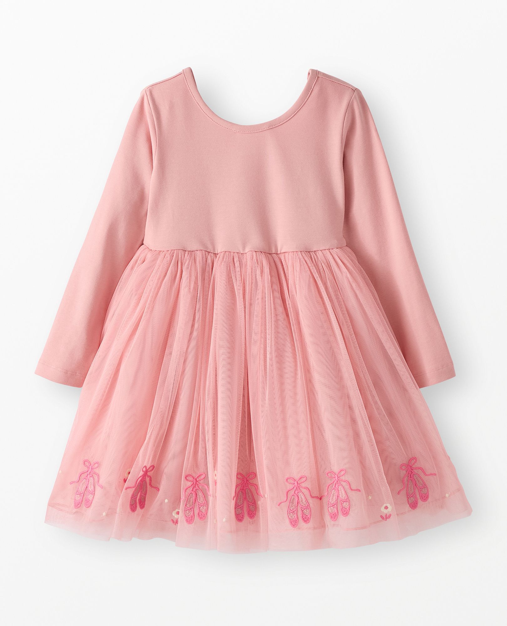 Long Sleeve Tulle Embroidered Dress
