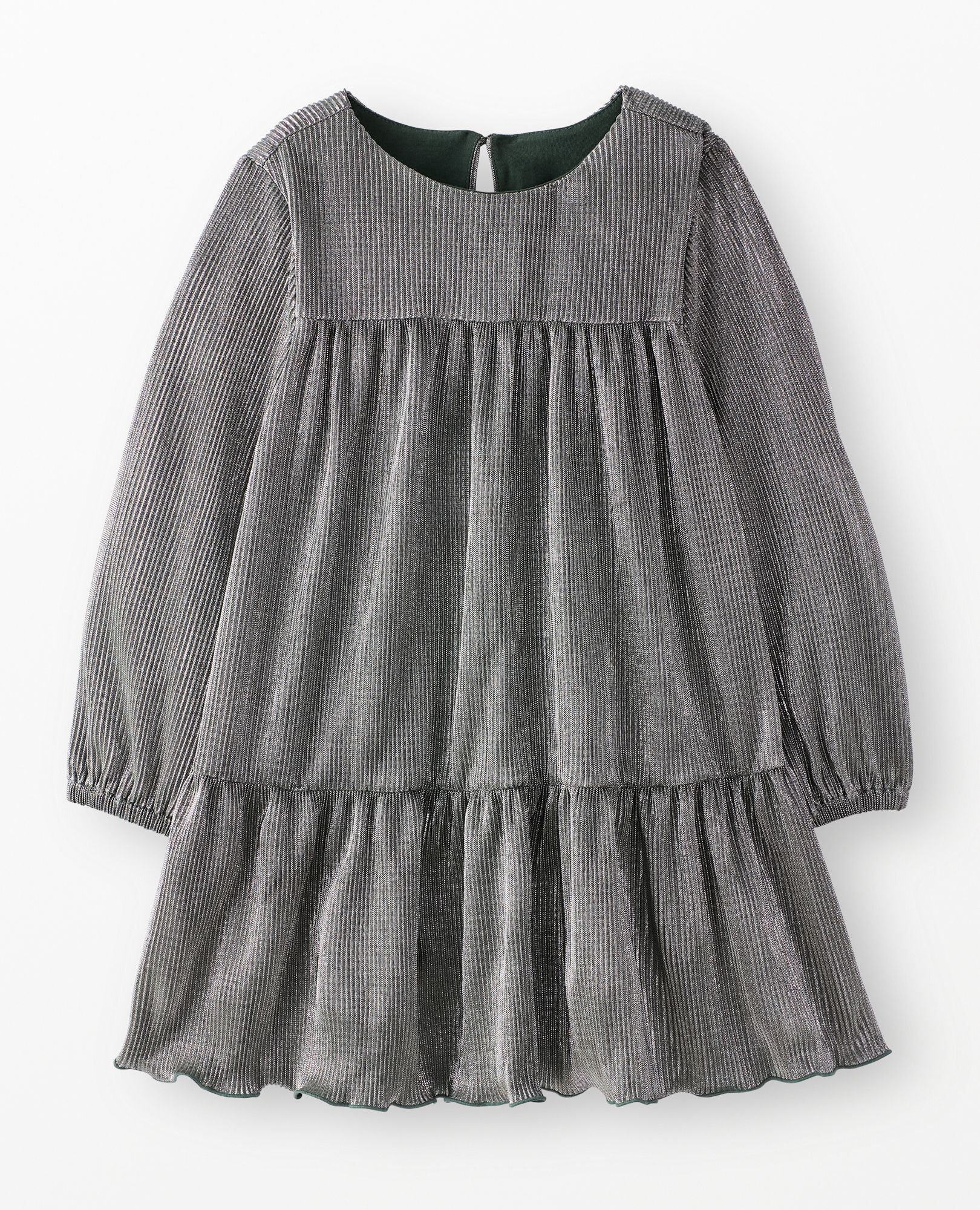 Long Sleeve Metallic Tiered Dress - Image 2